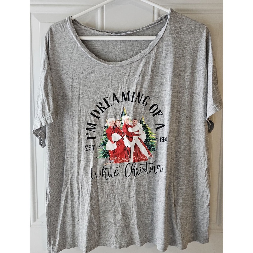 SheShow‎ Womens White Christmas XL Tshirt